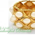 JONFRANCA celebrity runway design, cream acrylic pearls fashion bracelet.