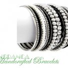 JONFRANCA celebrity runway design, ice and pearl stackable fashion bracelet.
