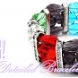 Fashion bracelet delivers colorful glass crystals, cultivated metalwork, with a rhodiumode finish.