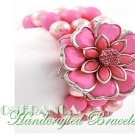 JONFRANCA fashion bracelet featuring candy pink Paramount® acrylic flowers and pearls.