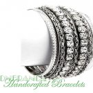 Stackable style with 7 rows of ice stones with heart charm.  JONFRANCA fashion bracelet.