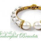 Designer inspired bracelet with grand pearls and ice rhinestone accents by JONFRANCA.