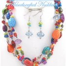 JONFRANCA CIAGA's fashion necklace with multi strands of colorful shells and accents.