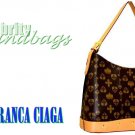 Chocolate brown, monogram classic tote by JONFRANCA CIAGA. Fashion handbag.