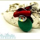 MEDIA ATTENTION chunky design fashion bracelet, with turquoise stones and ice crystals.