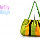 AFFIRMATION women's lime and yellow Valley straw fashion handbag on sale.