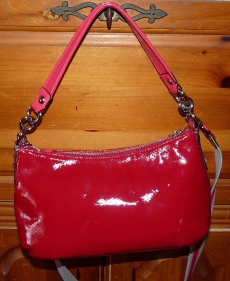COACH Red Patent Leather Poppy GROOVY Bag 13852 NWT