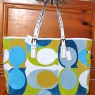 COACH OPTIC SUEDE GALLERY TOTE HANDBAG #3682 NWT