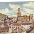 PANORAMIC VIEW, CATHEDRAL, MALAGA, SPAIN Vintage POSTCARD    52