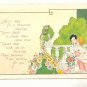 BLESSINGS FOR YOU, COLONIAL COUPLE IN GARDEN  Vintage POSTCARD   72