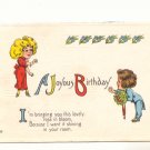 JOYOUS BIRTHDAY, VERSE, ROMANTIC COUPLE 1919 POSTCARD 74