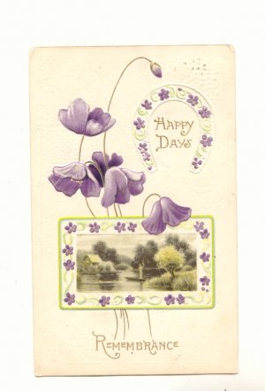 HAPPY DAYS, REMEMBRANCE, SCENE, POPPIES, HORSESHOE Postcard  76