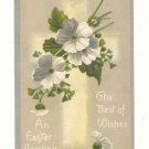 EASTER GREETINGS, CROSS, FLOWERS VINTAGE POSTCARD  117