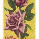 HAPPY BIRTHDAY, LARGE PINK ROSES, PHOTO POSTCARD    146