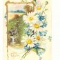 VINTAGE TUCKS BIRTHDAY POSTCARD, DAISIES, WATERFALL   #155