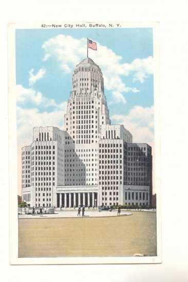 NEW CITY HALL, BUFFALO, NEW YORK VINTAGE 1943 POSTCARD #181