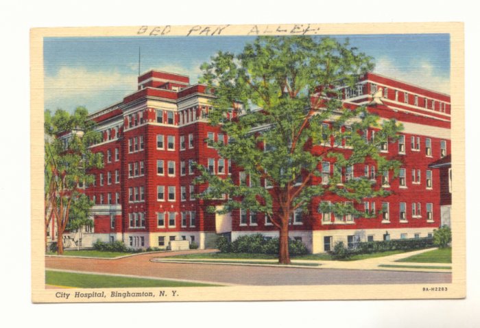 CITY HOSPITAL BINGHAMTON NEW YORK VINTAGE 1944 POSTCARD #188