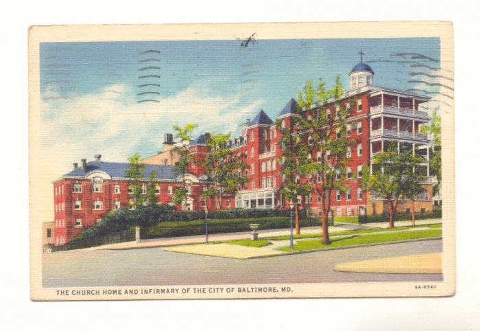 CHURCH HOME & IMFIRMARY CITY OF BALTIMORE MARYLAND POSTCARD #195