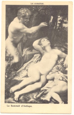 LE CORREGE, ADAM AND EVE, CHERUB, VINTAGE POSTCARD   #209