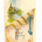 HAPPY BIRTHDAY, WATERMILL SCENE VINTAGE POSTCARD   #243