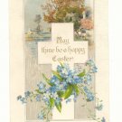 MAY THINE BE A HAPPY EASTER, CROSS, FLOWERS, POSTCARD  #257