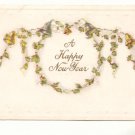 HAPPY NEW YEAR, HOLLY GARLAND, BELLS, VINTAGE POSTCARD   #274
