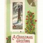 CHRISTMAS GREETING WINTER SCENE, PHEASANT, BELLS HOLLY   POSTCARD #277