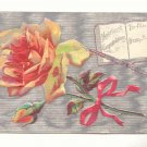 HEARTIEST CONGRATULATIONS, LARGE ROSE, SILVER POSTCARD #278