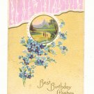 BIRTHDAY, COUNTRY SCENE, FORGET ME NOTS POSTCARD   #289