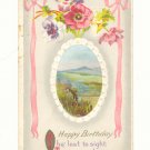HAPPY BIRTHDAY, COLORFUL POPPIES, MOUNTAIN SCENE POSTCARD #290