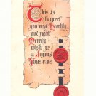TO GREET YOU A JOYOUS YULETIDE VICTORIAN MOTTO POSTCARD   #326