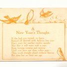 NEW YEAR'S THOUGHT BIRDS VERSE VINTAGE POSTCARDS   #338