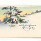 WINTER PINE TREE SCENE CHRISTMAS VINTAGE POSTCARD   #344