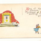 SWEETEST CHRISTMAS BLESSING, MAN WITH PACKAGES 1915   VINTAGE POSTCARD #350