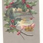 MERRY CHRISTMAS HOLLY GOLD BELLS SILVER VINTAGE 1907    POSTCARD #351