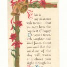 SEASON'S WISH CHRISTMAS VERSE VINTAGE POSTCARD   #352