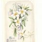 EASTER WISHES DAFFODILS CROSS VINTAGE POSTCARD ANTIQUE  #362