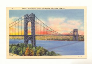 GEORGE WASHINGTON BRIDGE HUDSON RIVER NEW YORK CITY  Postcard #381