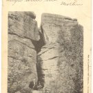 TWIN ROCKS AT ROCK CITY, OLEAN, N.Y. VINTAGE 1904  POSTCARD #386