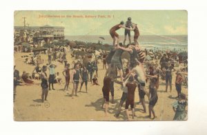 JOLLY BATHERS ON BEACH ASHBURY PARK NEW JERSEY  POSTCARD #390