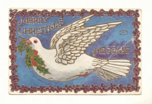 CHRISTMAS MESSAGE, LARGE DOVE VINTAGE POSTCARD    #469