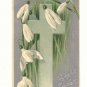 JOYFUL EASTER PAPER WHITES SILVER CROSS VINTAGE POSTCARD  #490