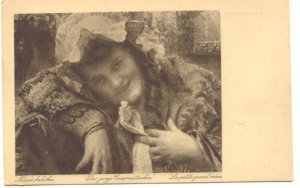 Pretty Lady VICTORIAN CLOTHING Vintage Foreign Postcard    #509