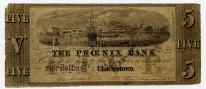 Charlestown, Phenix Bank, $5, 1839