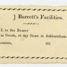 Ashburnham, Barrett's Facilities, -- Cents, 182-, (1820s)