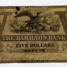 Boston, Hamilton Bank, $5, Feb? 1, 1859