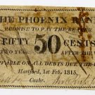 Hartford, Ct., Phoenix Bank, 50 Cents, 1815