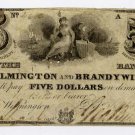 Wilmington, Bank of Wilmington and Brandywine, $5, 1848