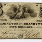 Wilmington, Bank of Wilmington and Brandywine, $5, 1848
