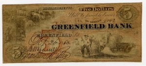 Greenfield, Greenfield Bank, $5, 1860